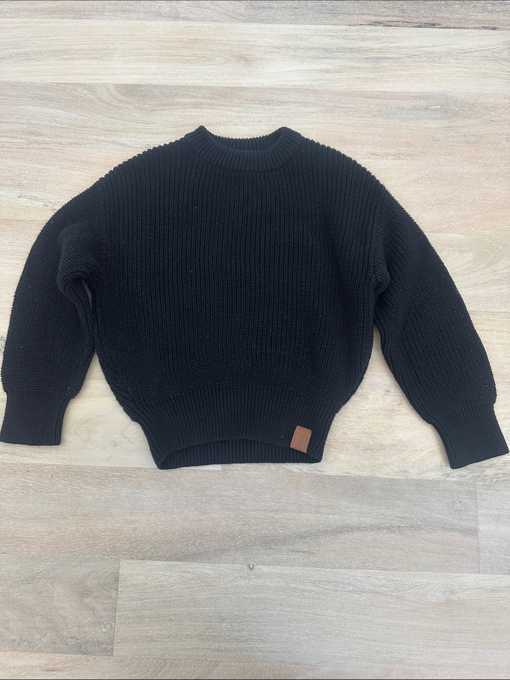 Little Bipsy 5t-6t Black Knit Crewneck Sweater